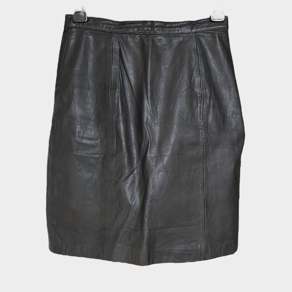 BB Dakota vintage black leather mini skirt GUC
